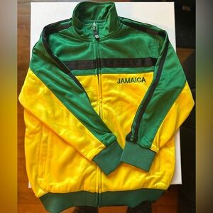 Orro Dri-Fit Jamaica Kids 6-8 Yellow/Green Full Zip Technical Sportsgear Jacket
